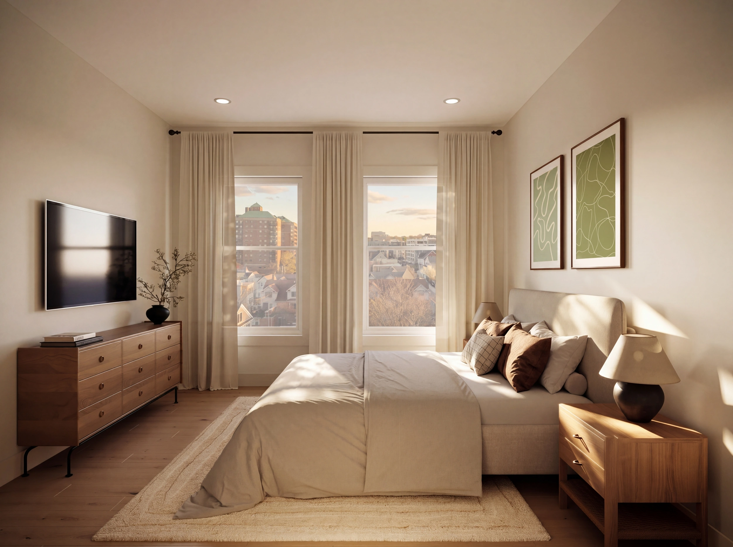 Riva residence interior with refined materials and generous proportions